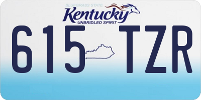 KY license plate 615TZR