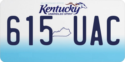 KY license plate 615UAC