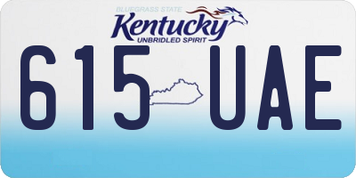 KY license plate 615UAE