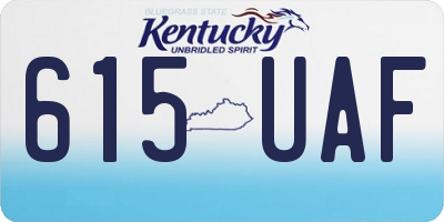 KY license plate 615UAF