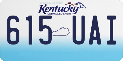 KY license plate 615UAI