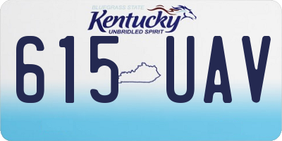 KY license plate 615UAV