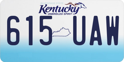 KY license plate 615UAW