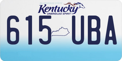 KY license plate 615UBA