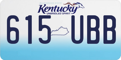 KY license plate 615UBB