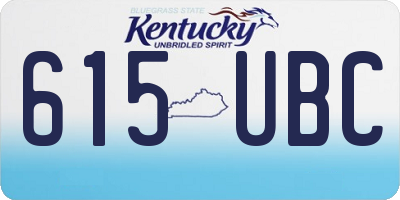 KY license plate 615UBC