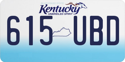 KY license plate 615UBD