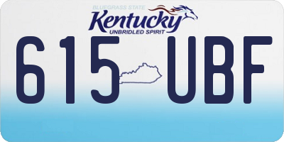 KY license plate 615UBF