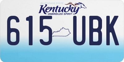 KY license plate 615UBK