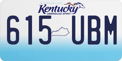 KY license plate 615UBM