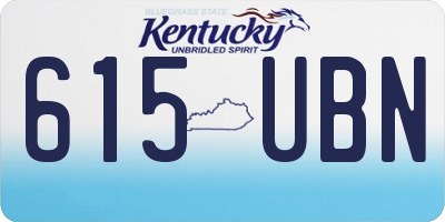 KY license plate 615UBN