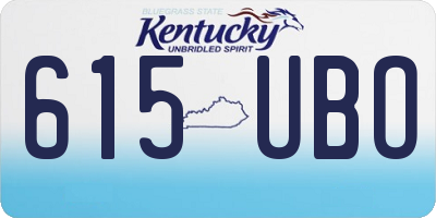 KY license plate 615UBO