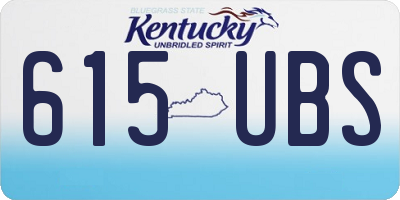KY license plate 615UBS
