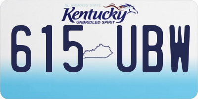 KY license plate 615UBW