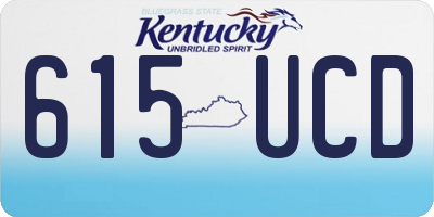 KY license plate 615UCD