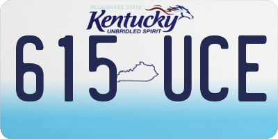 KY license plate 615UCE