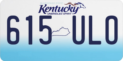 KY license plate 615ULO