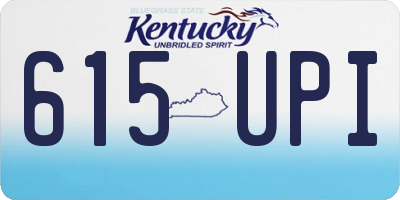 KY license plate 615UPI