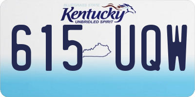 KY license plate 615UQW