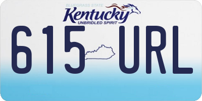 KY license plate 615URL