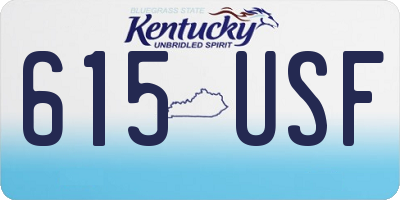 KY license plate 615USF