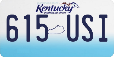 KY license plate 615USI