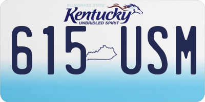 KY license plate 615USM