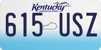 KY license plate 615USZ
