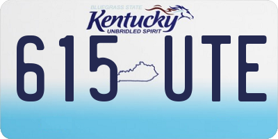 KY license plate 615UTE