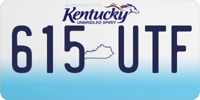 KY license plate 615UTF