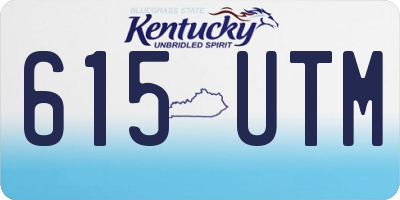 KY license plate 615UTM