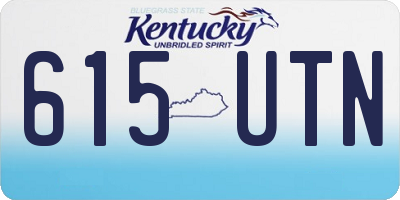 KY license plate 615UTN