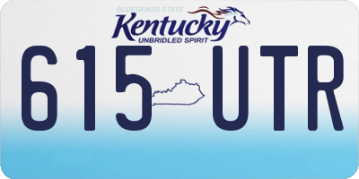KY license plate 615UTR