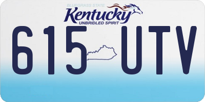 KY license plate 615UTV