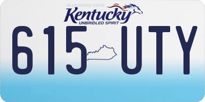 KY license plate 615UTY
