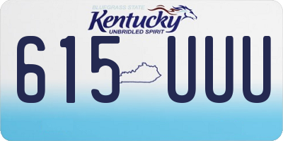 KY license plate 615UUU