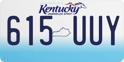 KY license plate 615UUY