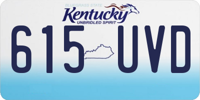 KY license plate 615UVD