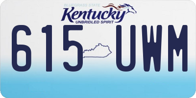 KY license plate 615UWM