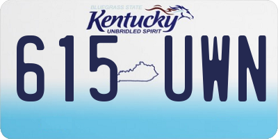 KY license plate 615UWN