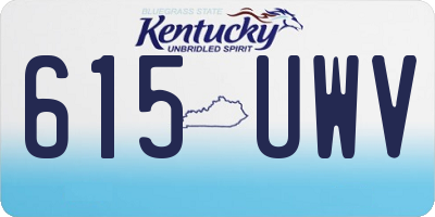 KY license plate 615UWV
