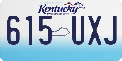 KY license plate 615UXJ