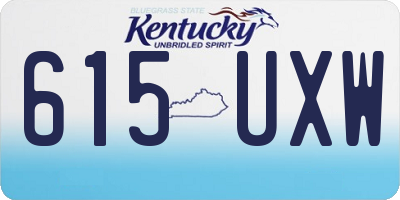 KY license plate 615UXW