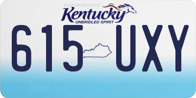 KY license plate 615UXY