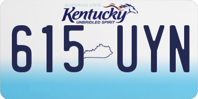 KY license plate 615UYN