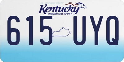 KY license plate 615UYQ