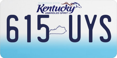 KY license plate 615UYS