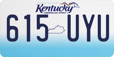 KY license plate 615UYU