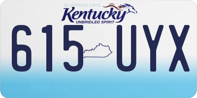 KY license plate 615UYX
