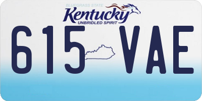 KY license plate 615VAE